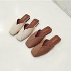 Plain Square-toe Flat Mules