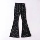 Smiley Face Print Flared Pants