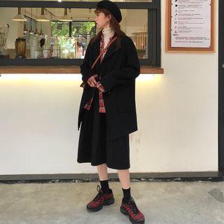 Plain Single-breasted Blazer Black - One Size