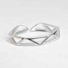 Triangle Cut Out 925 Sterling Silver Open Ring As Shown In Figure - 10 To 18