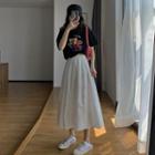 Plain High-waist A-line Dress