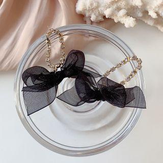 Ribbon Drop Ear Stud 1 Pair - As Shown In Figure - One Size