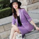 3/4-sleeve Blazer / Mini Pencil Skirt / Camisole Top / Set