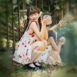 Short-sleeve Print Lolita Dress / Camisole Top / Shorts / Set