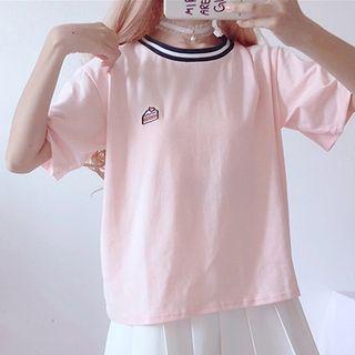 Cake Embroidered Crewneck Short-sleeve T-shirt