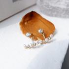 Rhinestone Faux Pearl Swing Earring 1 Pair - Gold - One Size
