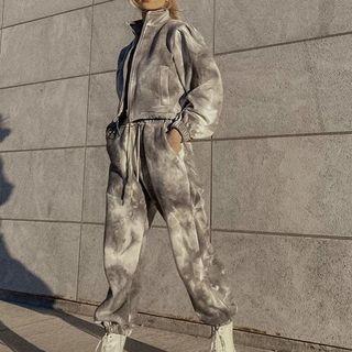 Set: Tie Dye Zip-up Jacket + Harem Sweatpants
