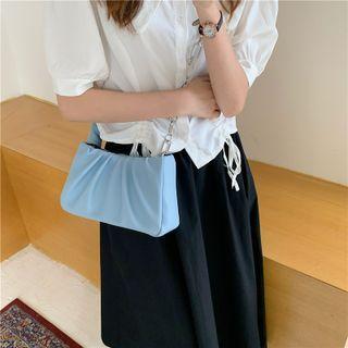 Plain Chain Ruched Crossbody Bag