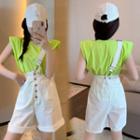 Short-sleeve T-shirt / Asymmetric Jumper Shorts