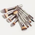 Set Of 10: Makeup Brush Gg0901 - 10 Pcs - Champagne Gold - One Size