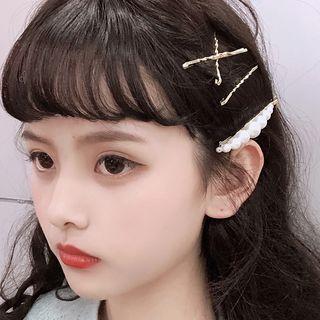 Set Of 4: Faux Pearl Hair Pin (various Designs)