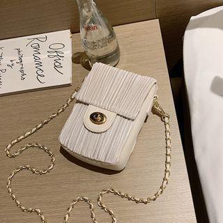 Chain Pleated Flap Crossbody Bag