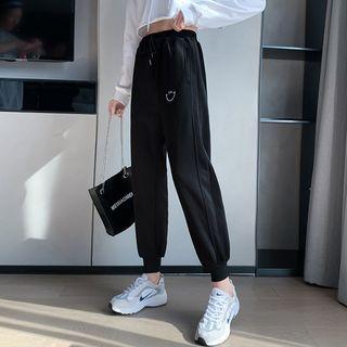 Smiley Face Print Loose Fit Jogger Pants