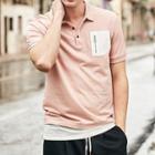 Short-sleeve Mock Two-piece Polo Shirt