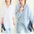 Long-sleeve Plain Mini Shirt Dress