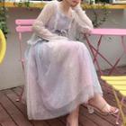 Sleeveless Smocked Midi Dress Multicolor - One Size