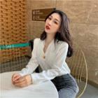 V Neck Long Sleeve Blouse