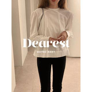 Button-back Frilled-detail Blouse One Size