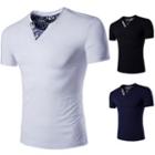 Short-sleeve Pattern Trim T-shirt