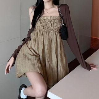 Strapless A-line Dress / Long-sleeve Shrug