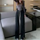 Buttoned Side Sweatpants / Long-sleeve Top