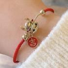 Ox Alloy Red String Bracelet