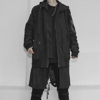 Plain Mock-two Piece Jacket