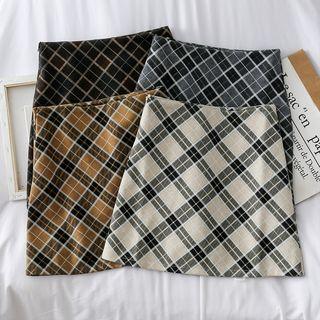 Argyle Woolen Mini Skirt