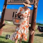Short-sleeve Floral Midi Asymmetric Dress