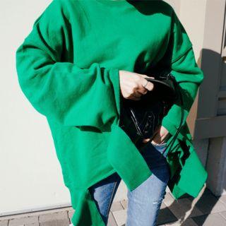 Cutout-sleeve Cotton Pullover