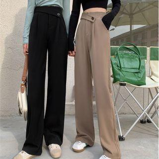 Asymmetrical Wide Leg Dress Pants