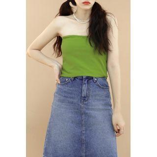 Plain Tube Top Green - One Size