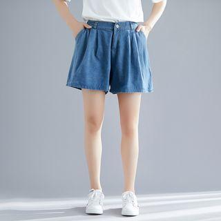 Loose-fit Wide-leg Denim Shorts