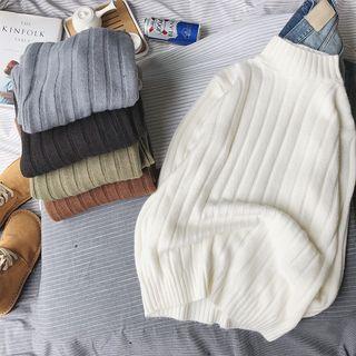 Couple Matching Plain Mock Neck Sweater
