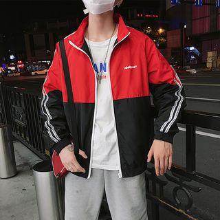 Color Block Lettering Windbreaker