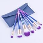 Set Of 7: Makeup Brush With Bag Set Of 7 - With Bag - Blue - One Size