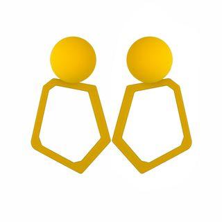 Geometric Drop Earring Yellow - One Size