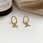 Hoop Earring Stud Earring - 1 Pair - Gold - One Size
