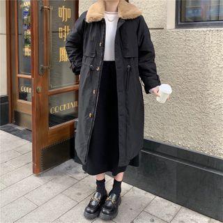 Fluffy Collared Padded Coat