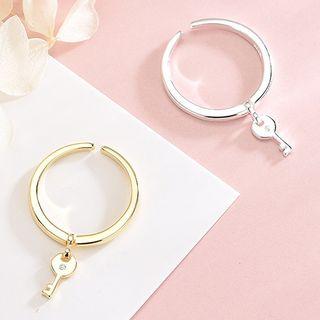 925 Sterling Silver Key Open Ring