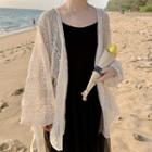 Open-front Pointelle Jacket