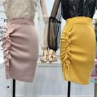 High-waist Ruffled Knit Skirt