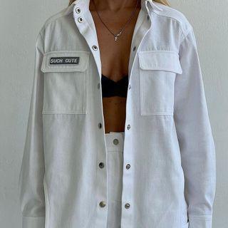 Lettering Print Long-sleeve Light Jacket