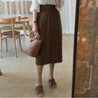 Linen High-waist Midi Skirt