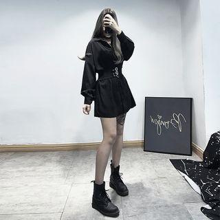 Belted Mini A-line Shirtdress