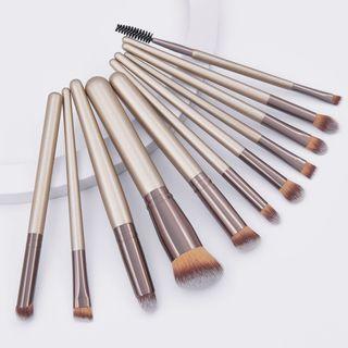 Set Of 11: Makeup Brush Set Of 11 Pcs - Champagne Gold - One Size