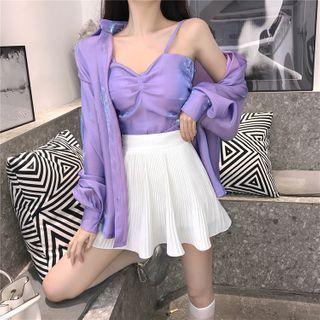 Ruched Camisole Top / Cardigan