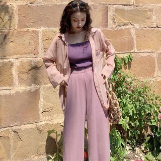 Plain Shirt / Camisole Top / Wide-leg Pants