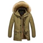 Fluffy Hoode Padded Zip-up Jacket