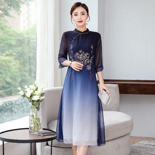 Traditional Chinese 3/4-sleeve Dress